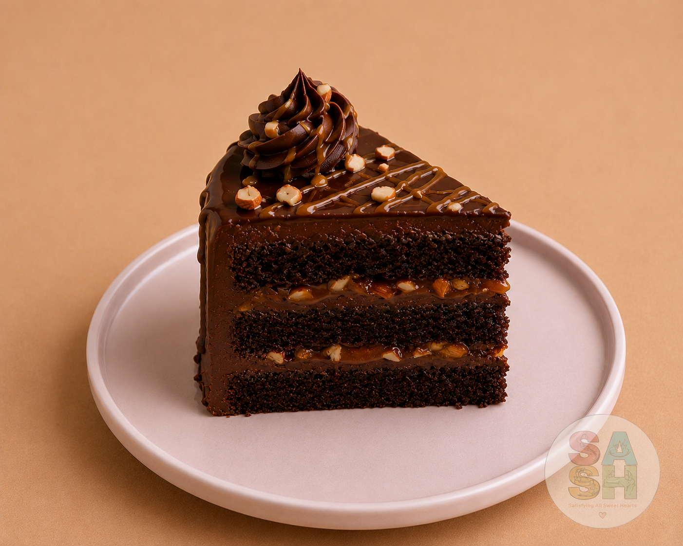Double Chocolate Ganache With Roasted Almonds & Caramel
