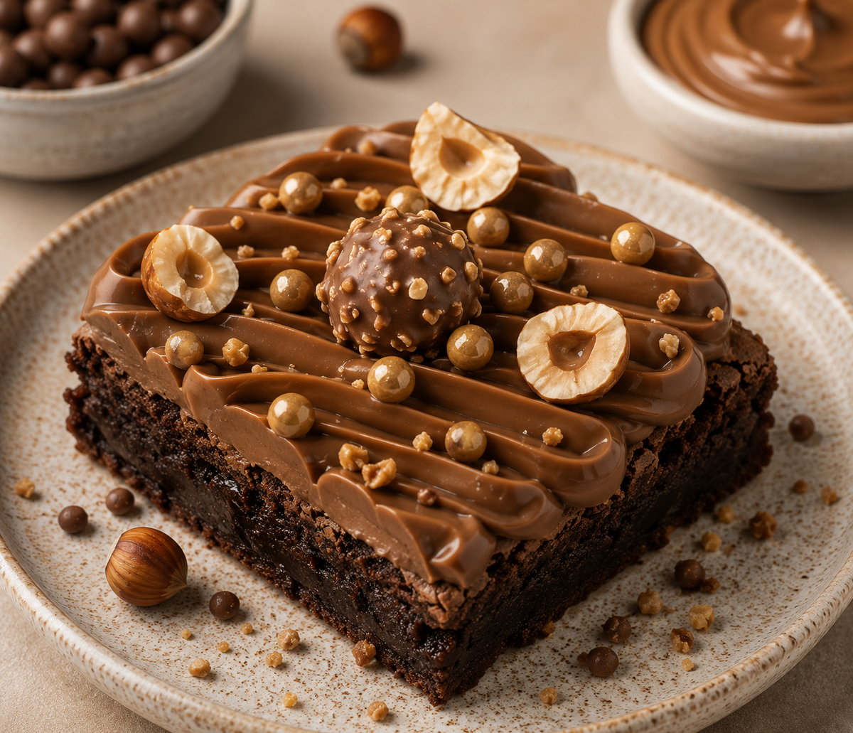 Hazelnut Praline Brownies