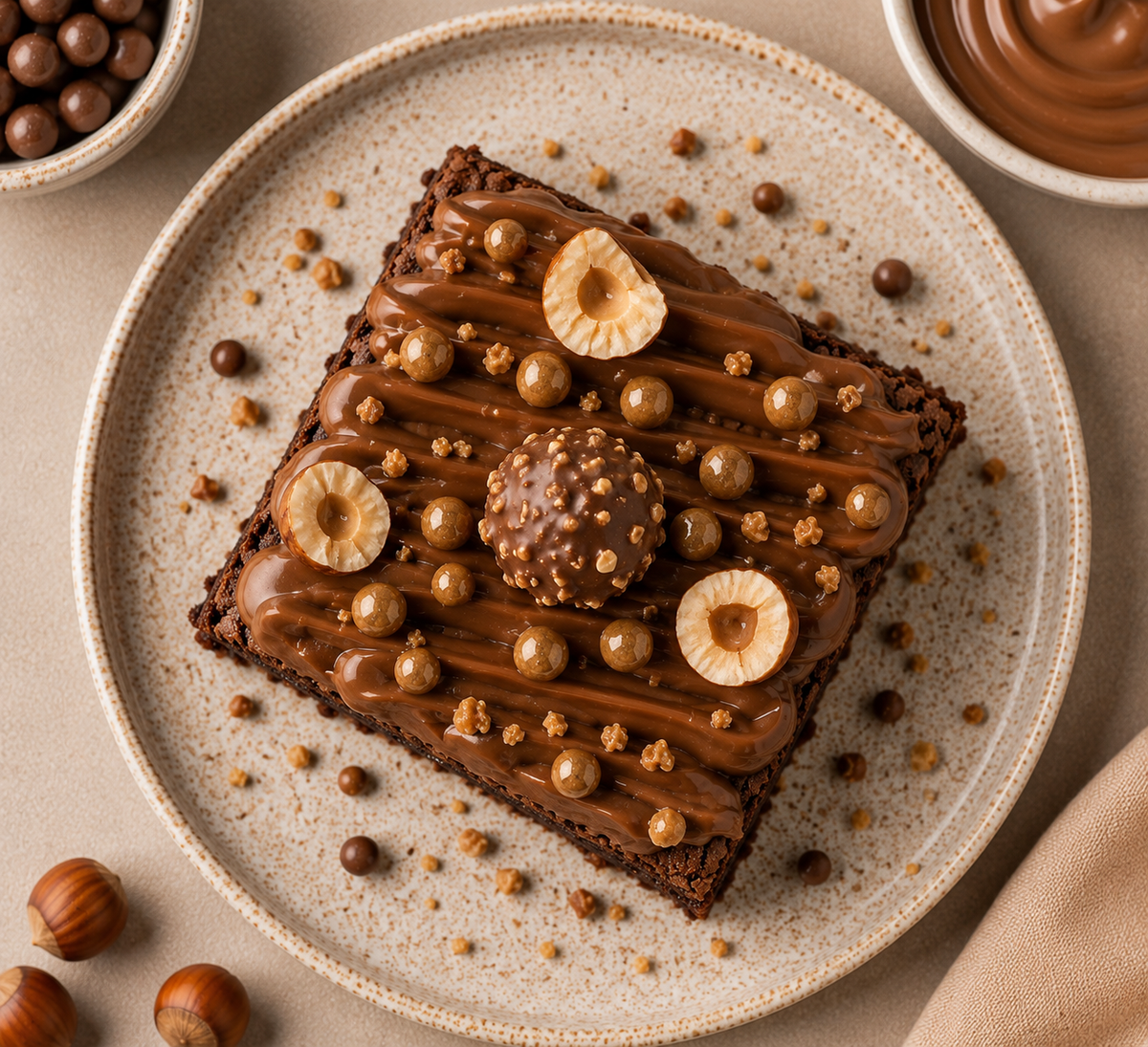 Hazelnut Praline Brownies