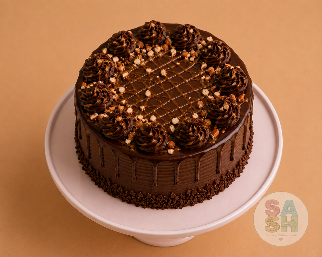 Double Chocolate Ganache With Roasted Almonds & Caramel